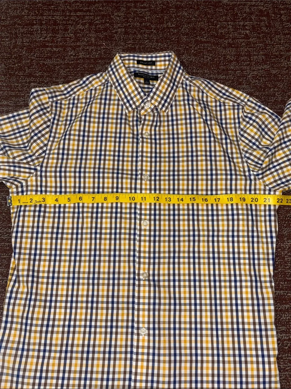 Banana Republic plaid button down dress shirt grant fit long sleeve large